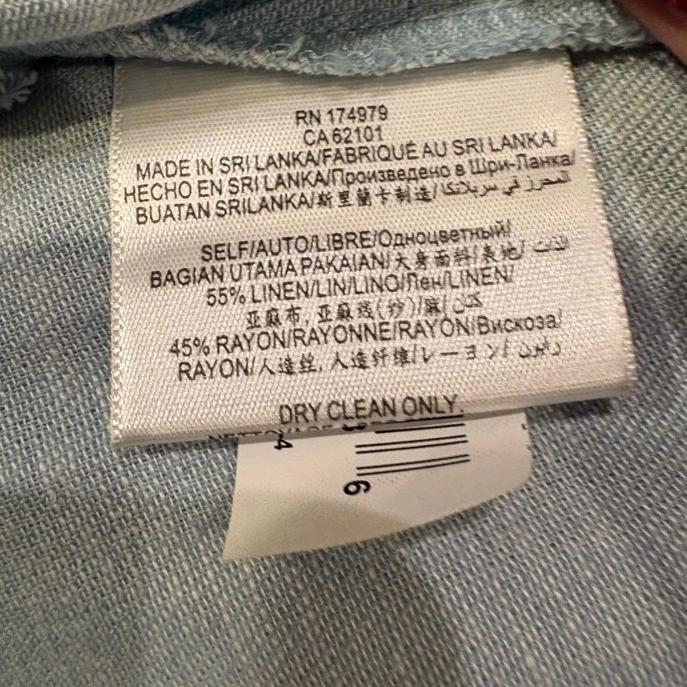 Bcbgeneration Blue Chambray Twill Button-Down Lin… - image 7